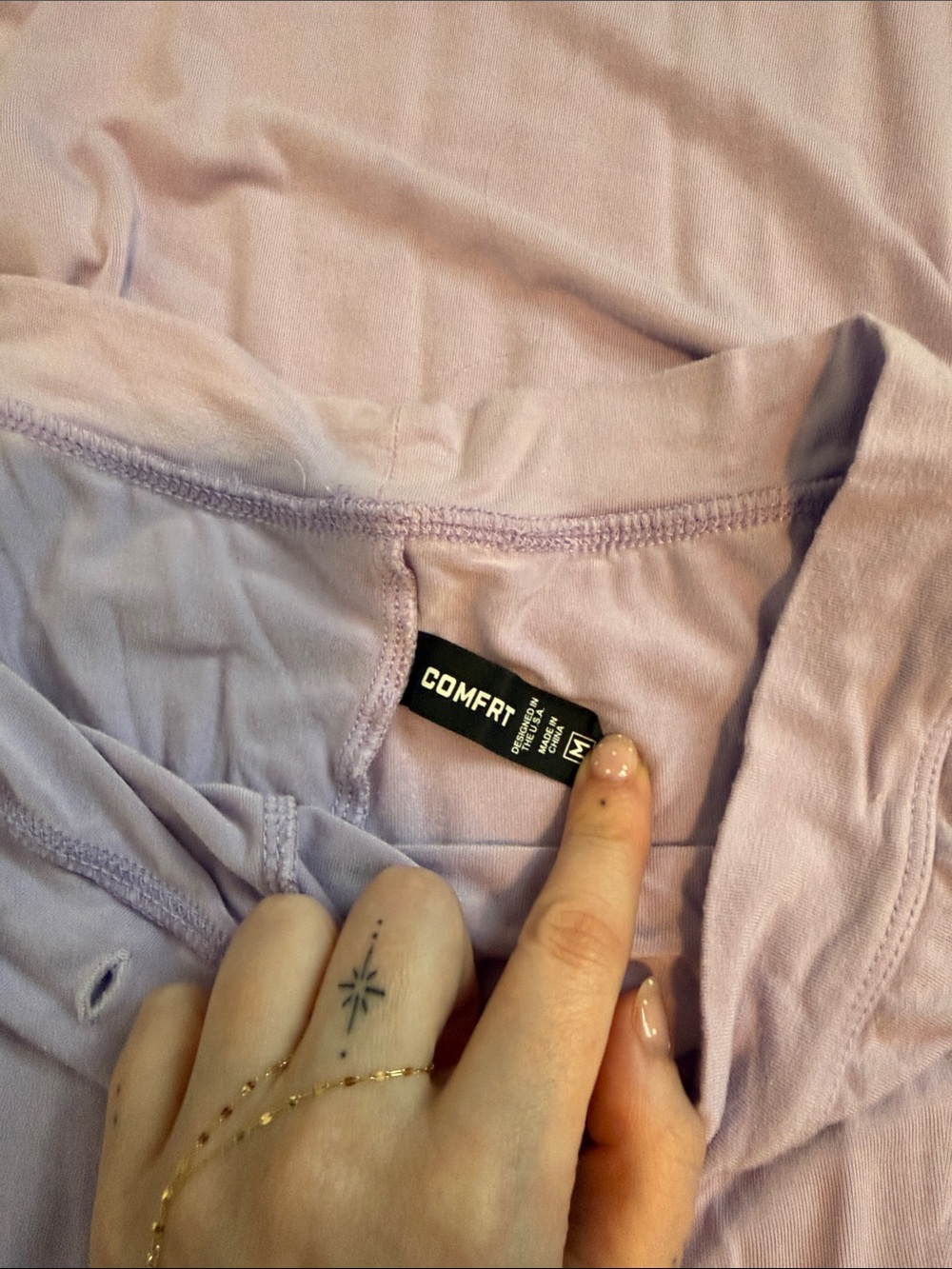 Comfrt Cozy Lavender Lounge Pants & Tee Set - Picture 7 of 8